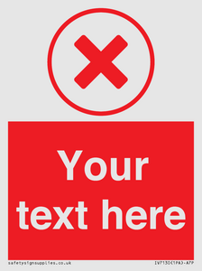 Custom red background, red cross in circle sign